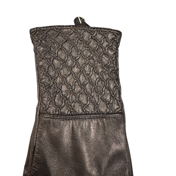 GH Black Leather Women’s Gloves M - Picture 5 of 8